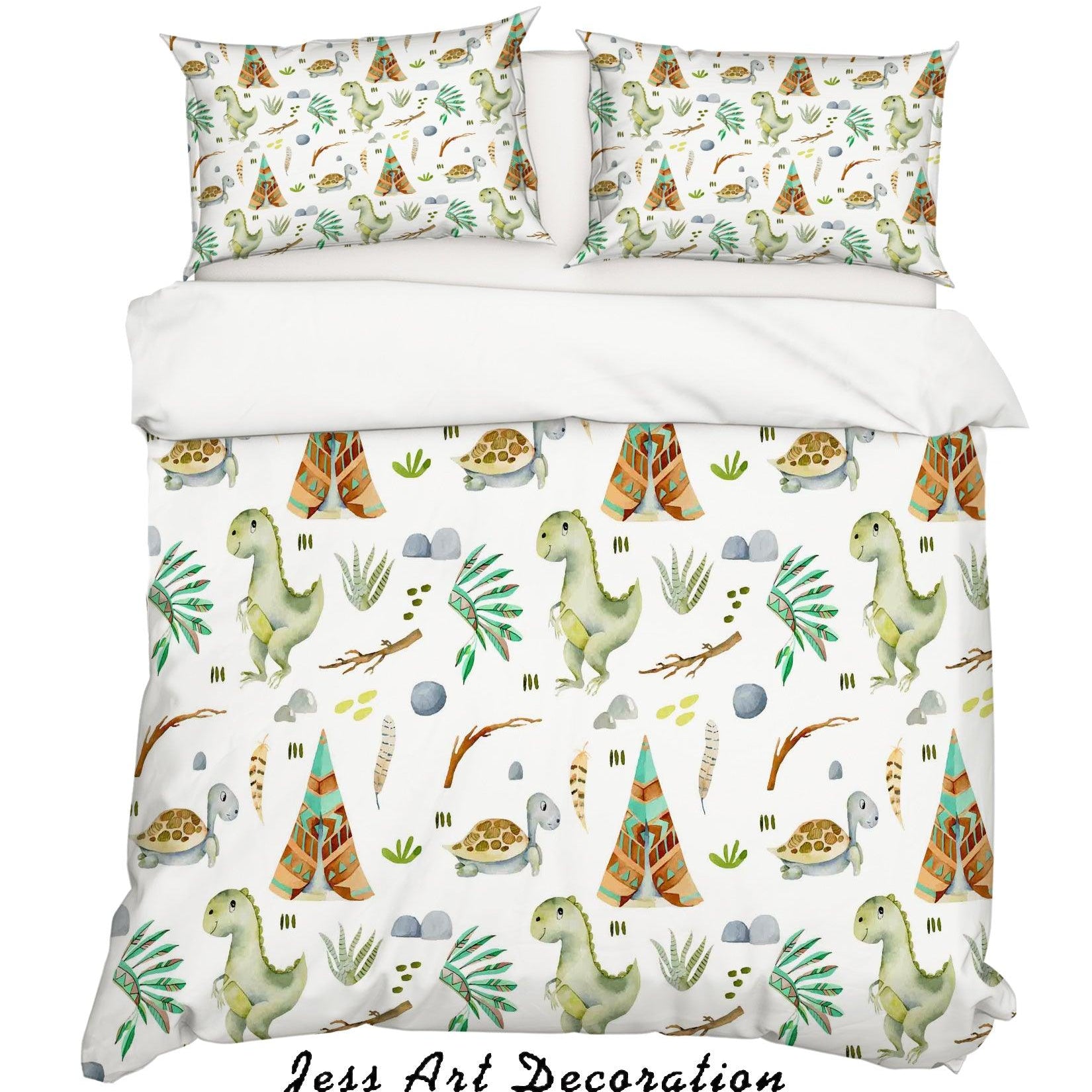 3D Watercolor Dinosaur Quilt Cover Set Bedding Set Pillowcases 61- Jess Art Decoration