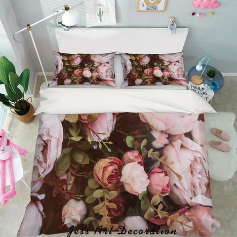3D Pink Rose Floral Quilt Cover Set Bedding Set Pillowcases 04- Jess Art Decoration