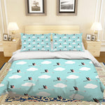 3D Blue Clouds Crane Quilt Cover Set Bedding Set Pillowcases 39- Jess Art Decoration