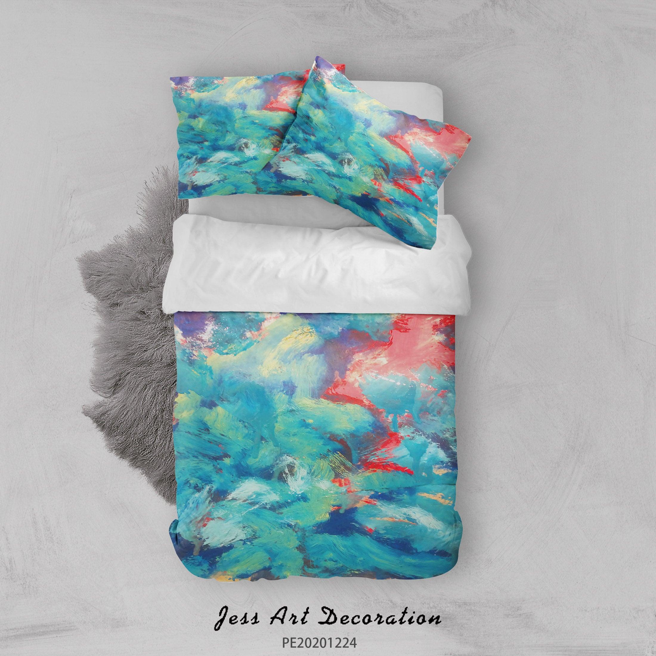 3D Abstract Color Oil Painting Quilt Cover Set Bedding Set Duvet Cover Pillowcases 124 LQH- Jess Art Decoration