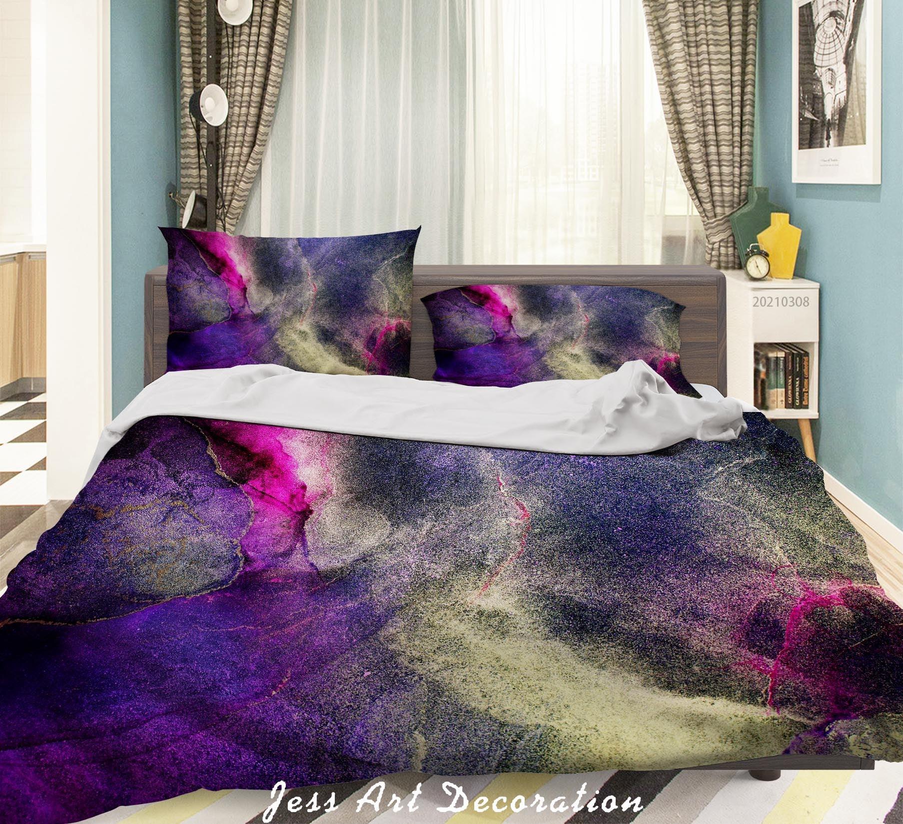 3D Abstract Color Marble Quilt Cover Set Bedding Set Duvet Cover Pillowcases 311- Jess Art Decoration