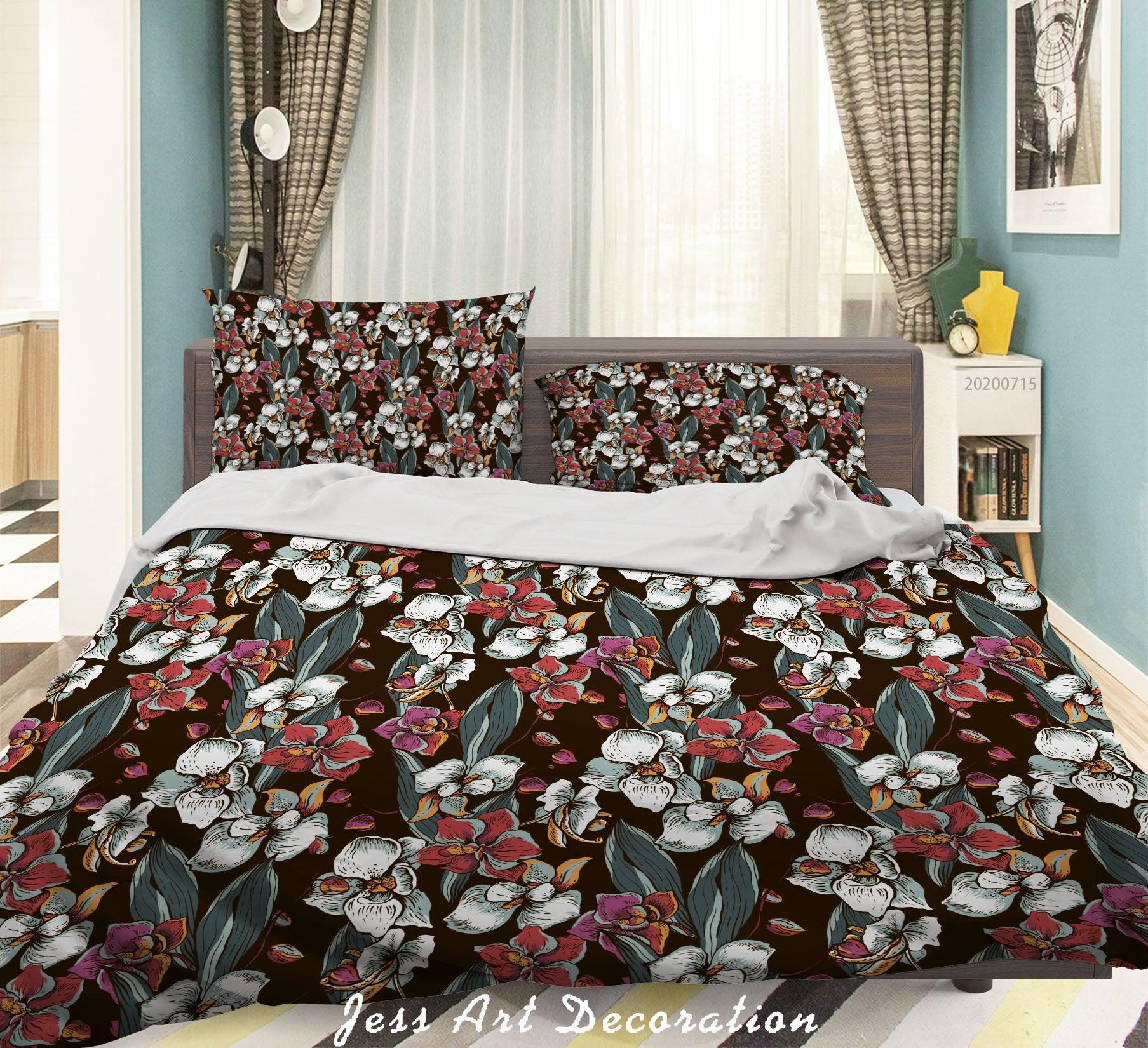 3D Leaves Flowers Pattern Quilt Cover Set Bedding Set Duvet Cover Pillowcases WJ 1595- Jess Art Decoration