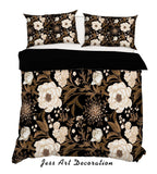 3D White Flowers Quilt Cover Set Bedding Set Pillowcases 186- Jess Art Decoration