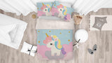 3D Cartoon Unicorn Quilt Cover Set Bedding Set Pillowcases 64- Jess Art Decoration