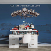 3D Retro Motorcycle Background Night Desert Wall Mural Wallpaper GD 3184- Jess Art Decoration