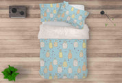 3D Blue Pineapple Quilt Cover Set Bedding Set Pillowcases 59- Jess Art Decoration