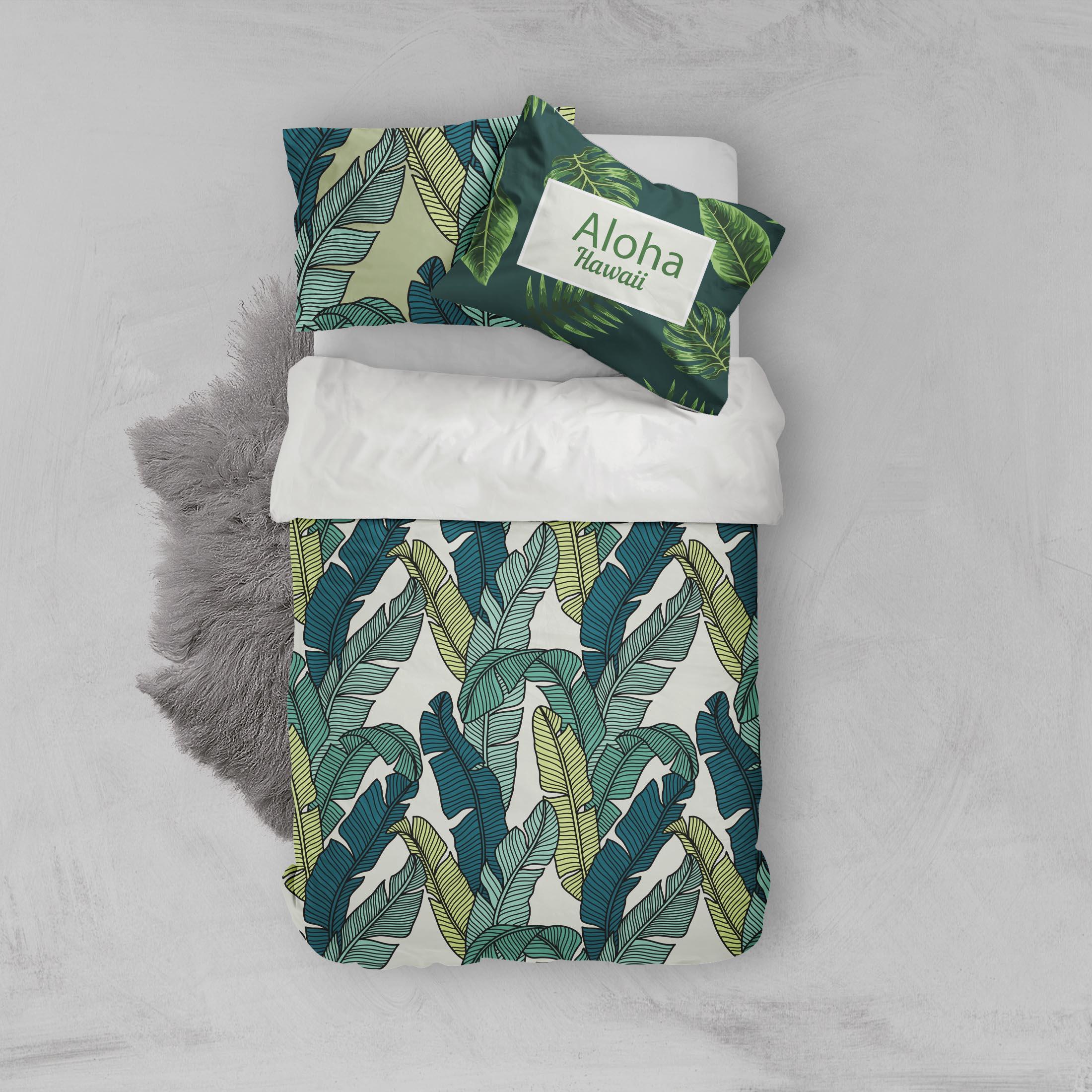 3D Green Leaves Quilt Cover Set Bedding Set Pillowcases 05- Jess Art Decoration