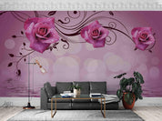 3D Pink Floral Roses Wall Mural Wallpaper SWW5076- Jess Art Decoration