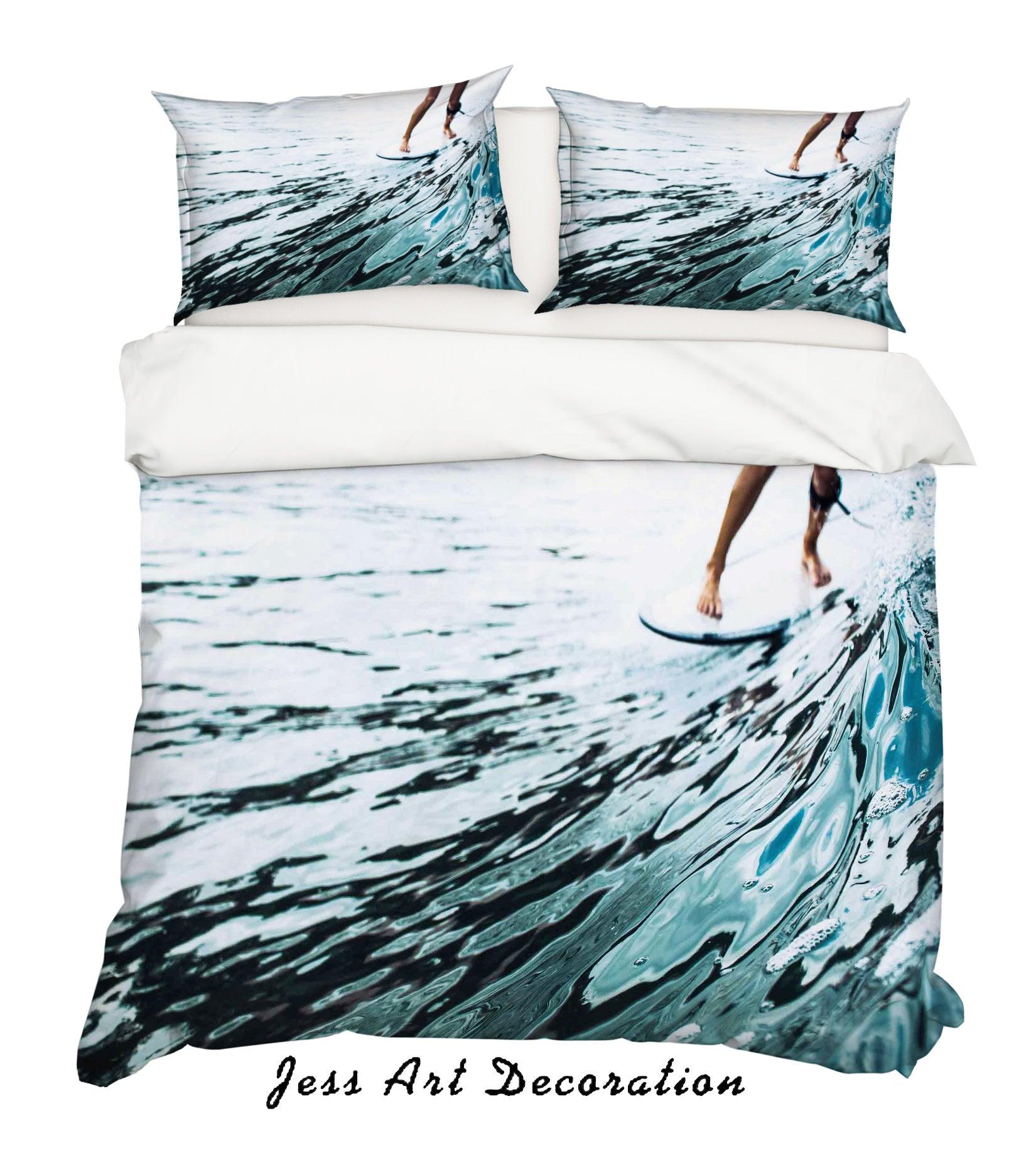 3D Surf Quilt Cover Set Bedding Set Pillowcases SF46- Jess Art Decoration