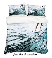 3D Surf Quilt Cover Set Bedding Set Pillowcases SF46- Jess Art Decoration