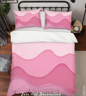 3D Abstract Pink Quilt Cover Set Bedding Set Duvet Cover Pillowcases LXL- Jess Art Decoration