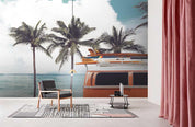 3D blue sky sea coconut tree wall mural wallpaper 90- Jess Art Decoration