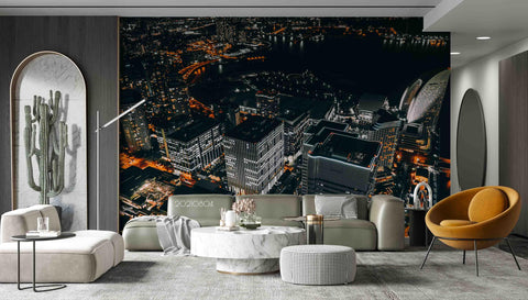 3D Overlooking Night View City Wall Mural Wallpaper SWW4976- Jess Art Decoration