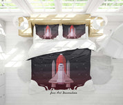 3D Planet Rocket Astronaut Spaceship Quilt Cover Set Bedding Set Duvet Cover Pillowcases WJ 9349- Jess Art Decoration