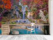 3D Mountain Forest Red Leaves Landscape Wall Mural Wallpaper GD 2776- Jess Art Decoration