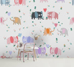 3D Cartoon Color Elephant Wall Mural Wallpaper A169 LQH- Jess Art Decoration