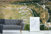 3D Overlooking Grassland Winding Path Wall Mural Wallpaper SWW4204- Jess Art Decoration