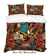 3D Graffiti Colorful Shoe Brain Quilt Cover Set Bedding Set Duvet Cover Pillowcases LXL- Jess Art Decoration
