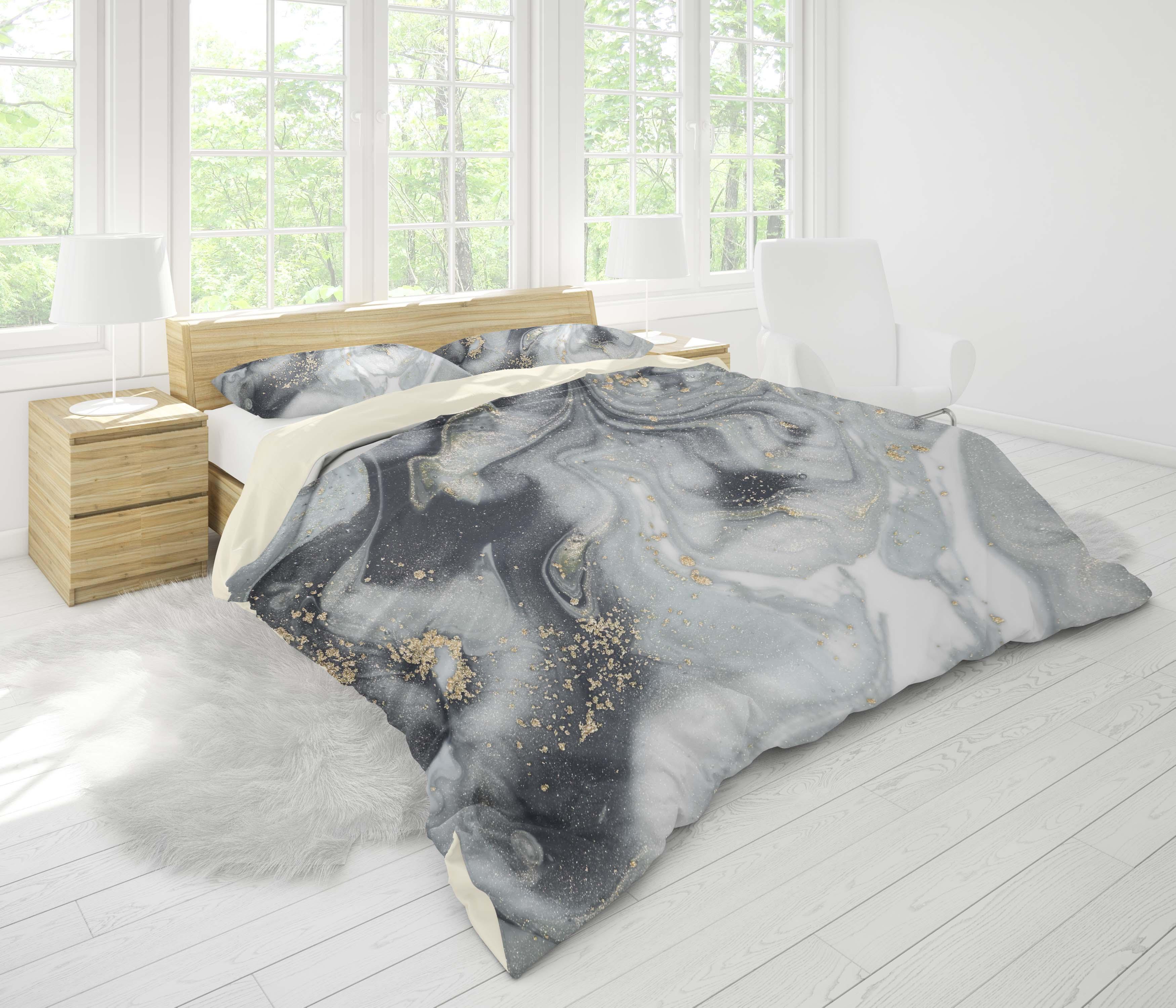 3D Grey Marble Texture Quilt Cover Set Bedding Set Pillowcases 111- Jess Art Decoration