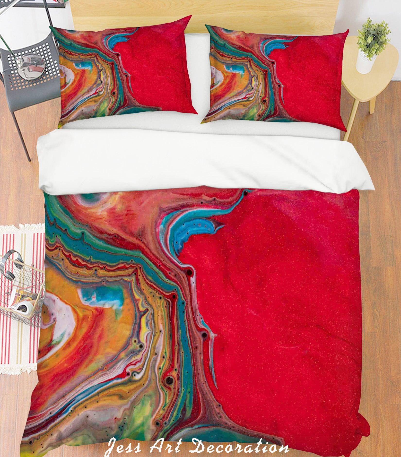 3D Red Art Pattern Quilt Cover Set Bedding Set Pillowcases 239- Jess Art Decoration