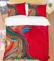 3D Red Art Pattern Quilt Cover Set Bedding Set Pillowcases 239- Jess Art Decoration