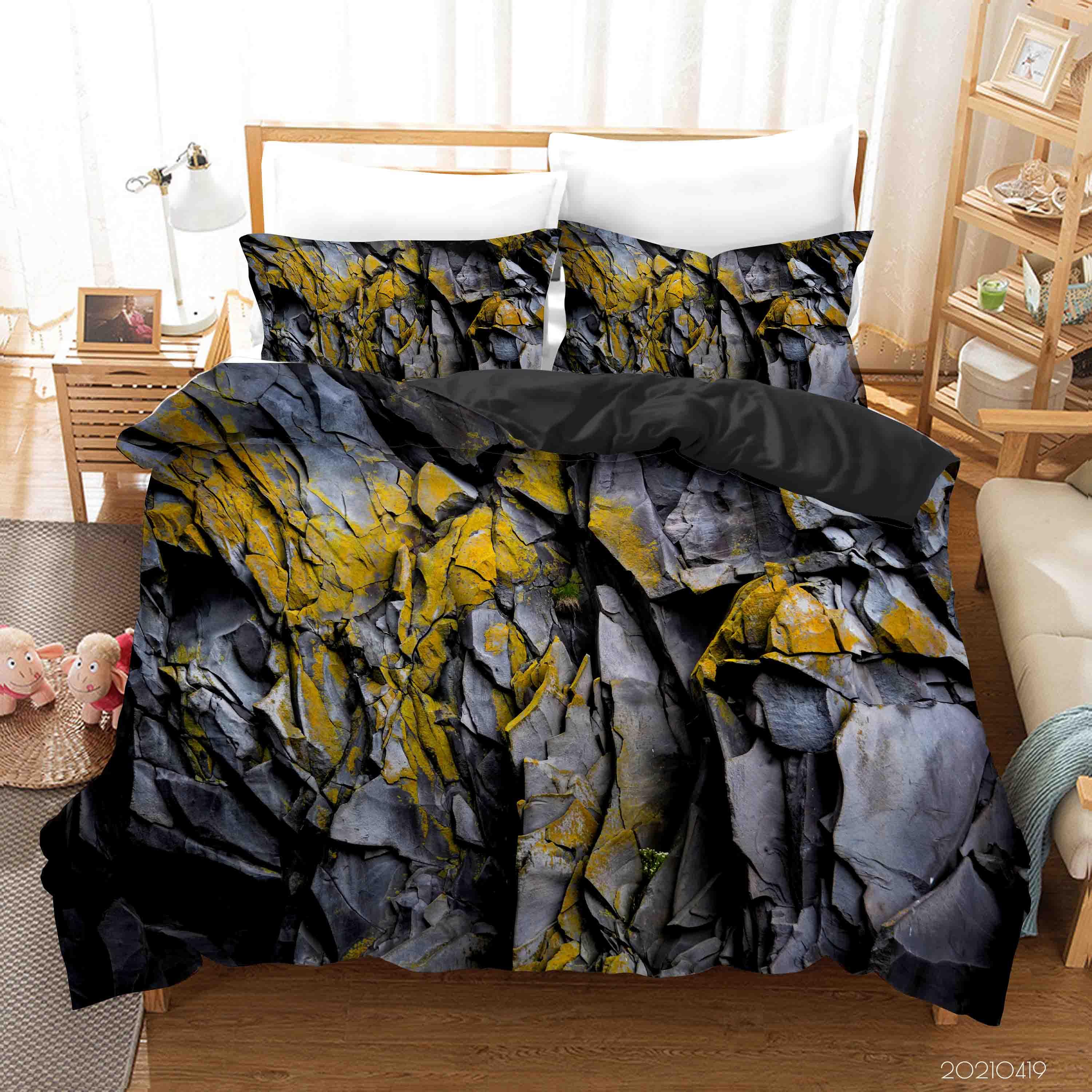 3D Rock Texture Quilt Cover Set Bedding Set Duvet Cover Pillowcases 155- Jess Art Decoration