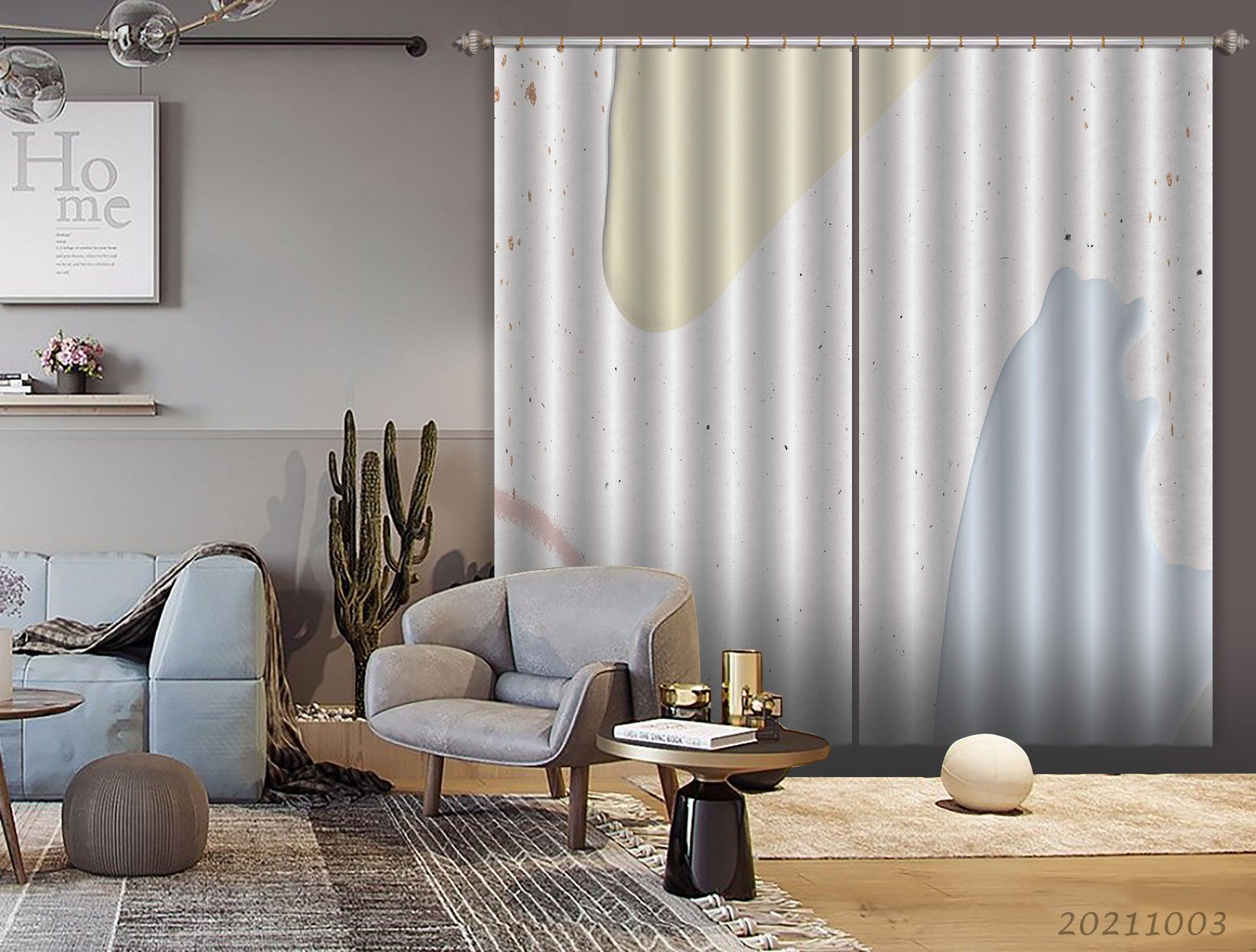 3D Abstract Color Art Geometry Curtains and Drapes LQH 173- Jess Art Decoration