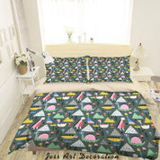 3D Abstract Hand Draw Cartoon Nature Dinosaur Pattern Quilt Cover Set Bedding Set Duvet Cover Pillowcases WJ 3514- Jess Art Decoration