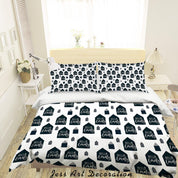 3D White Black House Quilt Cover Set Bedding Set Duvet Cover Pillowcases SF96- Jess Art Decoration