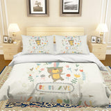 3D Cartoon Bear Flower  Quilt Cover Set Bedding Set Pillowcases 62- Jess Art Decoration