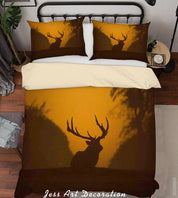 3D Dusk Forest Buck Quilt Cover Set Bedding Set Duvet Cover Pillowcases LXL 310- Jess Art Decoration