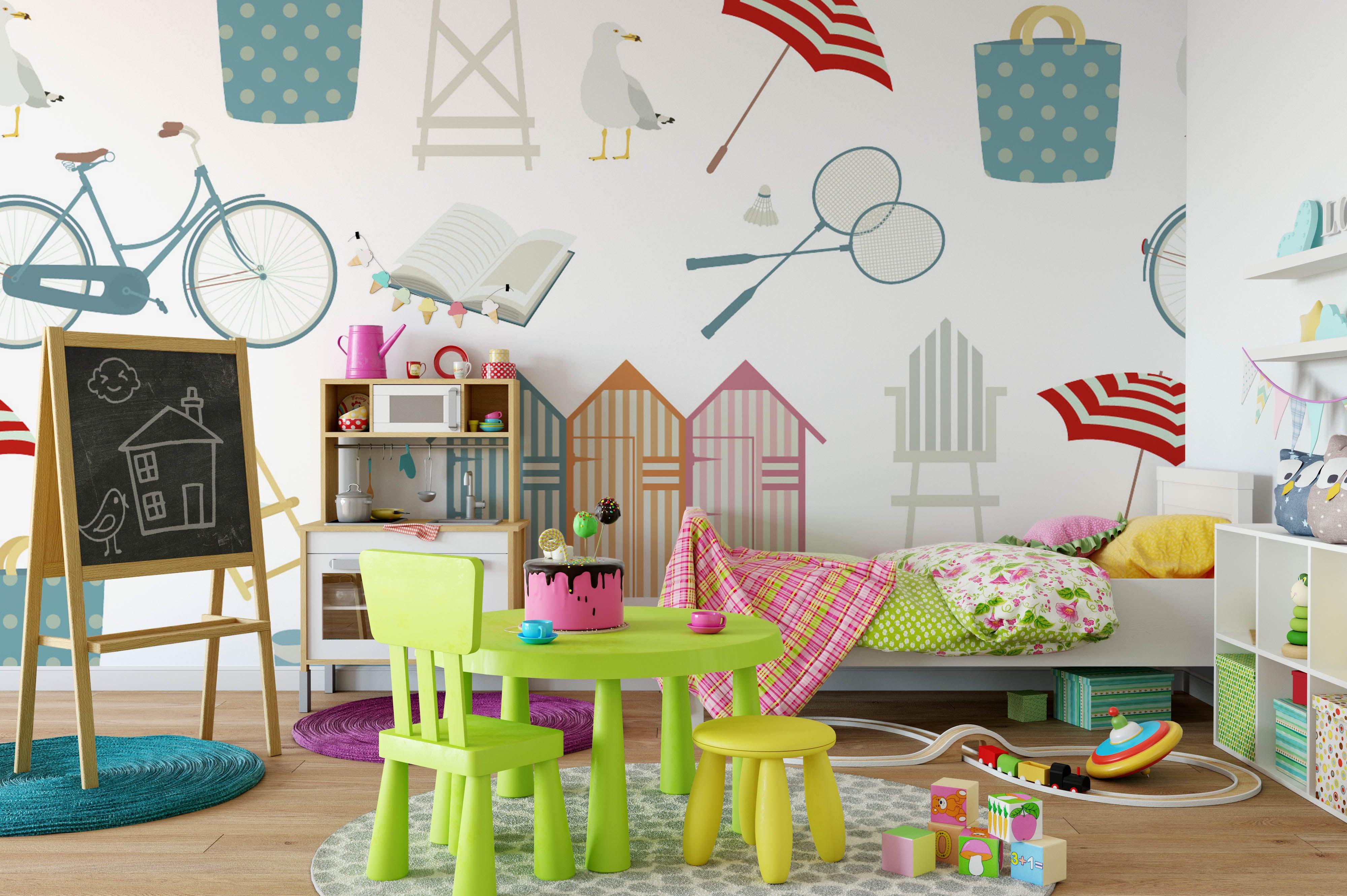 3D Umbrella Bike Wall Mural Wallpaper 56- Jess Art Decoration