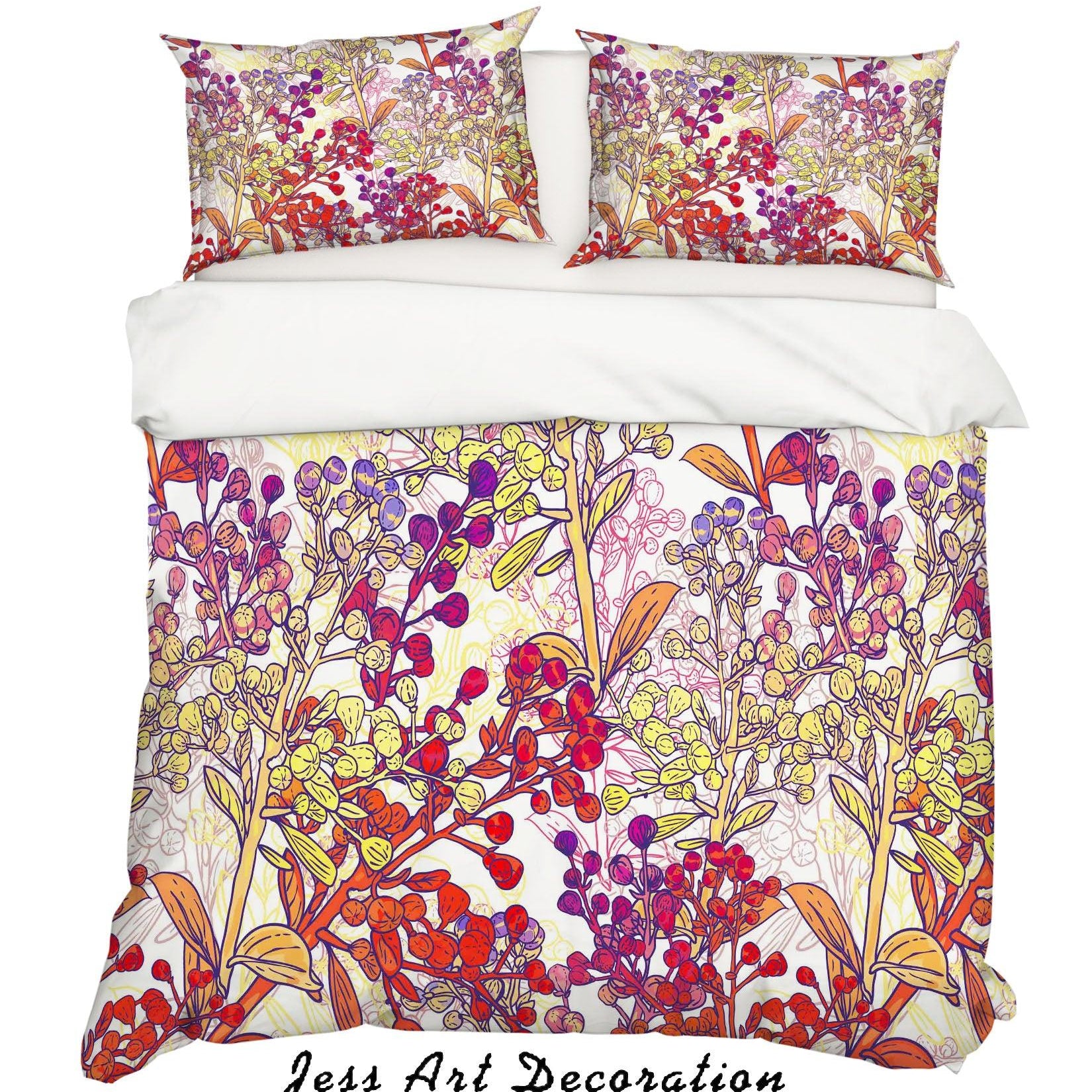 3D Watercolor Floral Quilt Cover Set Bedding Set Pillowcases 89- Jess Art Decoration