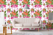 3D Oil Painting Red Floral Leaves Plant Wall Mural Wallpaper LXL 1360- Jess Art Decoration