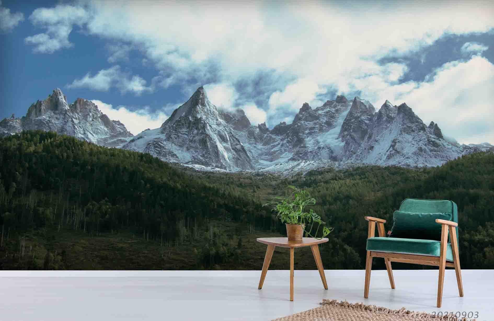 3D Sky Cloud Mountain Landscape Wall Mural Wallpaper LQH 96- Jess Art Decoration