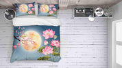 3D Lotus Moon Quilt Cover Set Bedding Set Duvet Cover Pillowcases 268- Jess Art Decoration