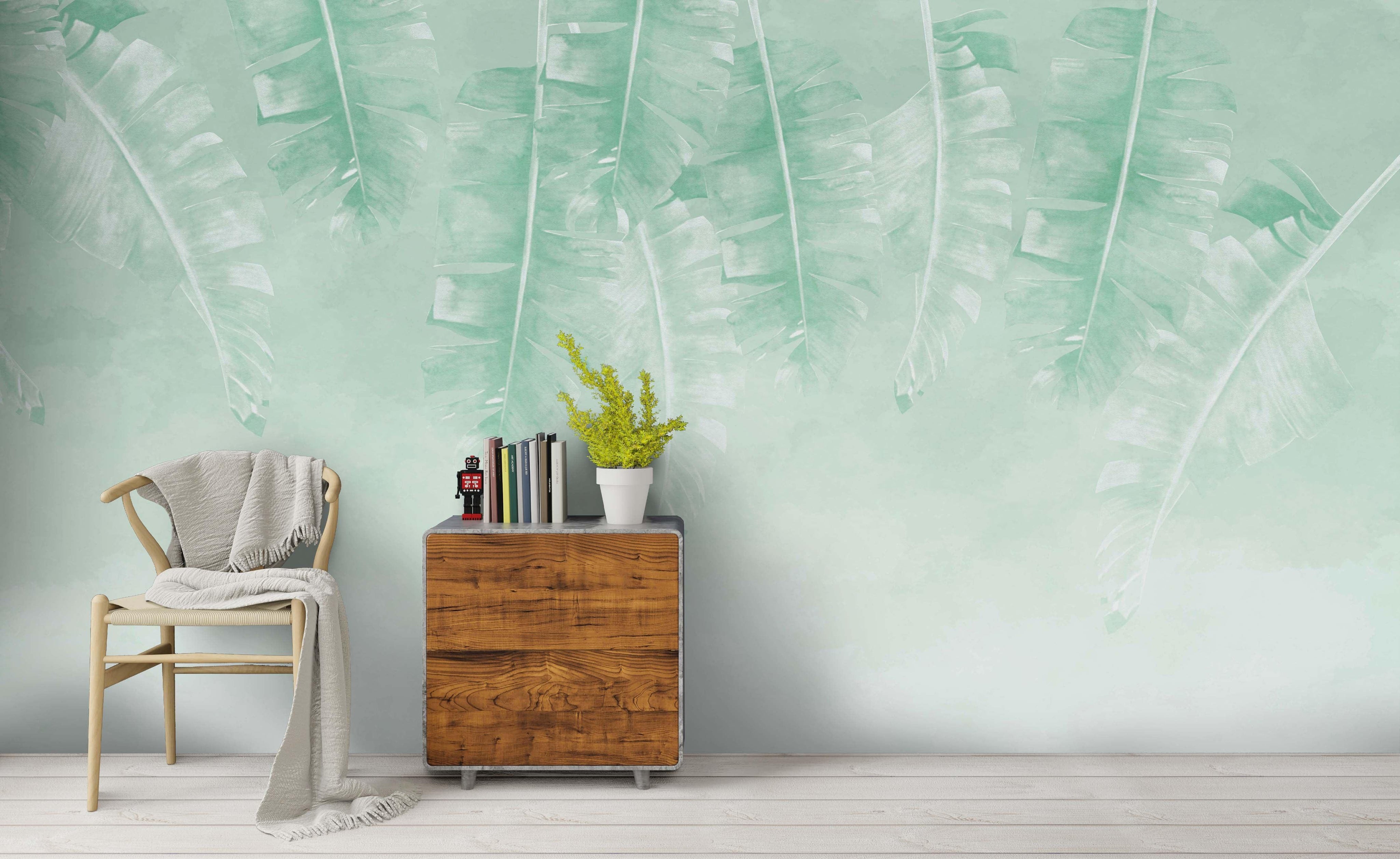 3D Green Dreamy Palm Leaves Wall Mural Wallpaper 189- Jess Art Decoration