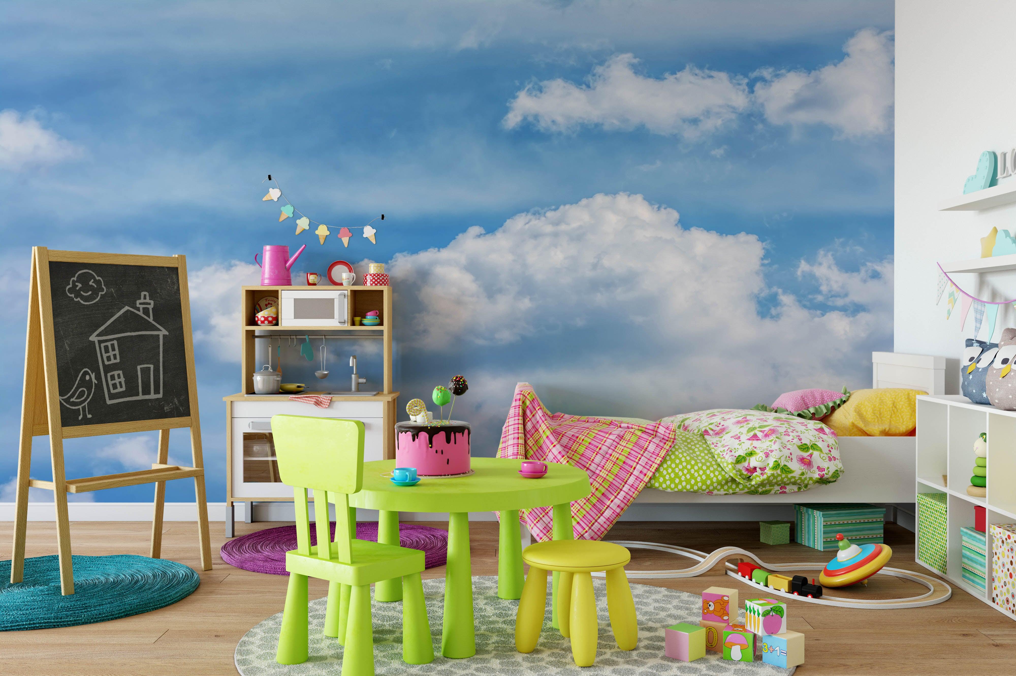 3D Blue Sky White Cloud Wall Mural Wallpaper 104- Jess Art Decoration