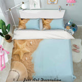 3D Beach Starfish Quilt Cover Set Bedding Set Pillowcases 83- Jess Art Decoration