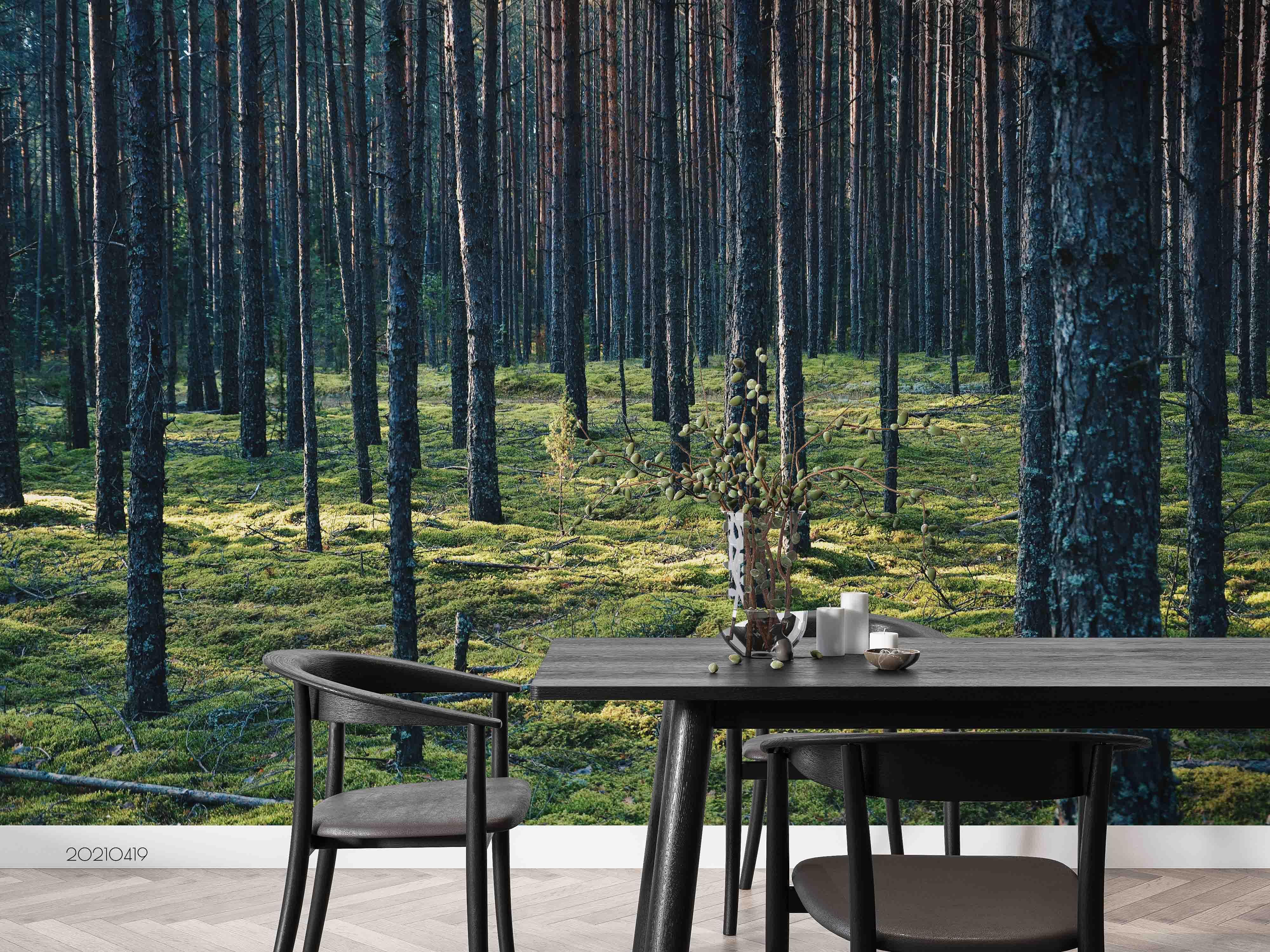 3D Green Forest Landscape Wall Mural Wallpaper LQH 662- Jess Art Decoration