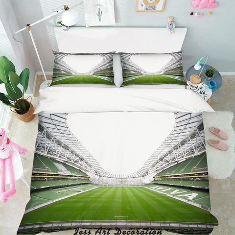 3D Green Football Field Quilt Cover Set Bedding Set Pillowcases  107- Jess Art Decoration