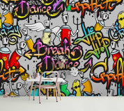3D Spray Can Graffiti Break Dance Wall Mural Wallpaper SF08- Jess Art Decoration