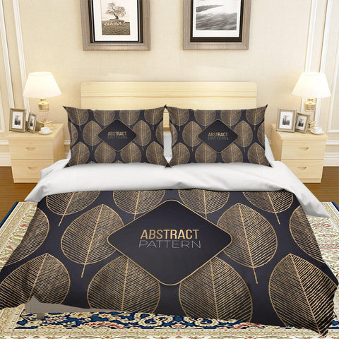 3D Brown Leaves Quilt Cover Set Bedding Set Pillowcases 42- Jess Art Decoration