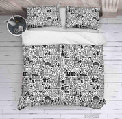 3D Cartoon Kid Doodle Quilt Cover Set Bedding Set Duvet Cover Pillowcases 78- Jess Art Decoration