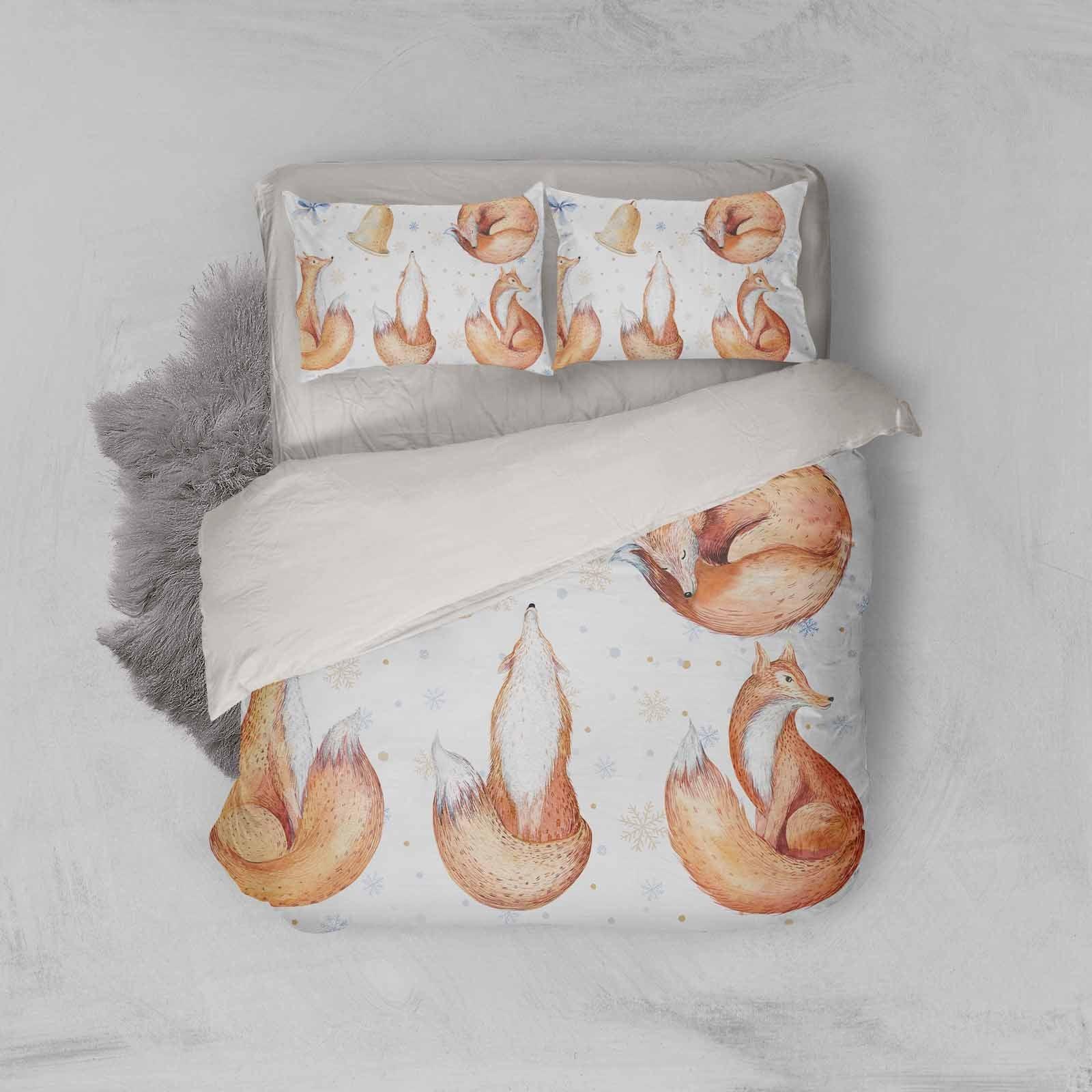 3D Fox Bell Quilt Cover Set Bedding Set Pillowcases 14- Jess Art Decoration