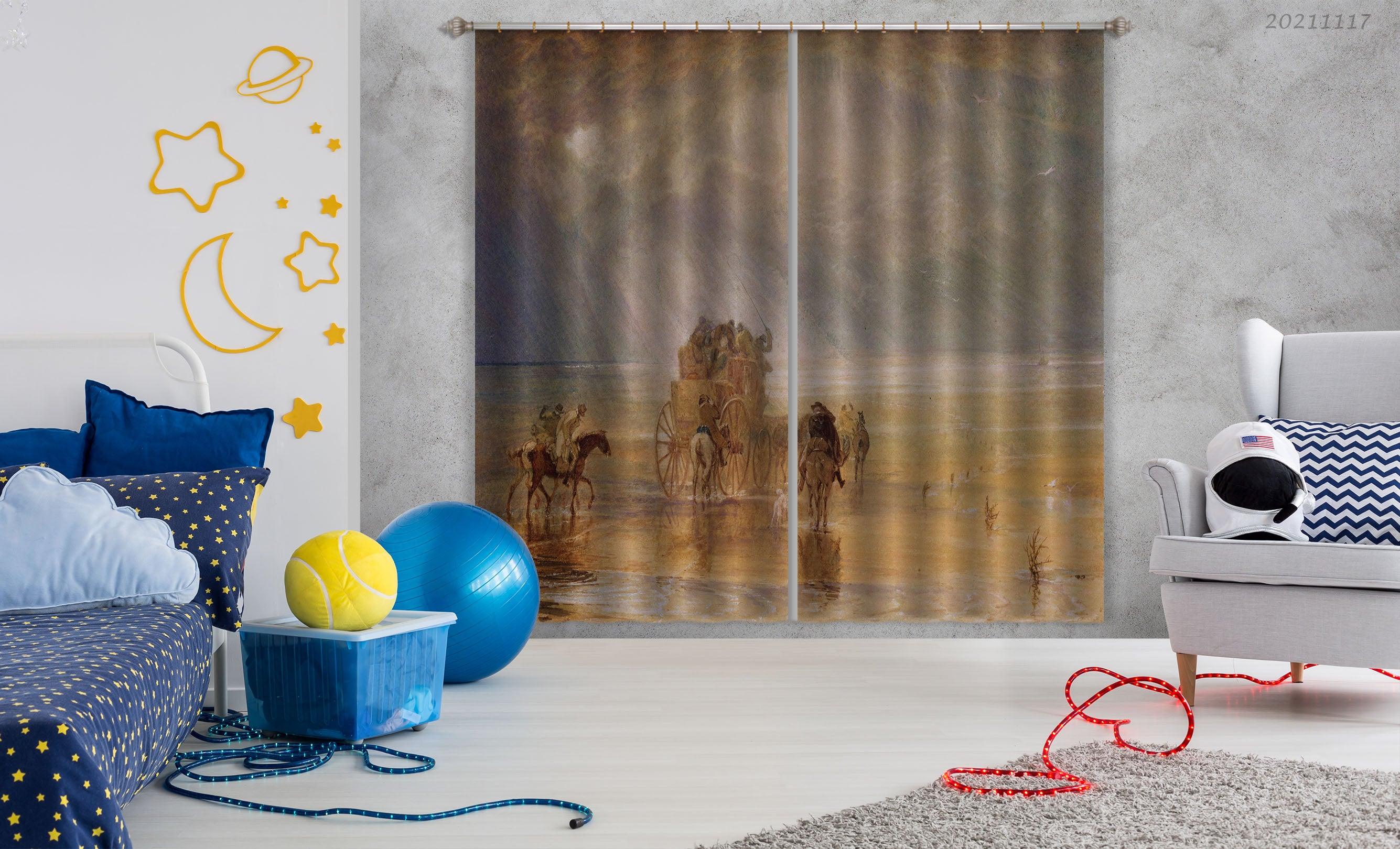 3D Landscape Oil Painting Curtains and Drapes LQH 36- Jess Art Decoration