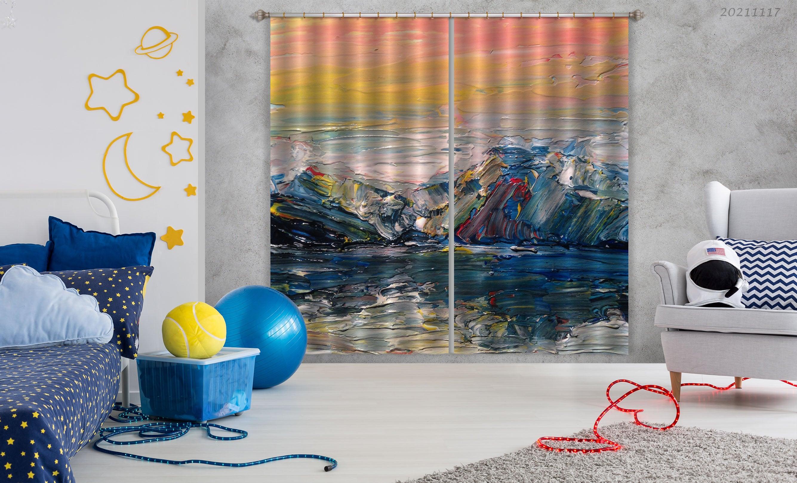 3D Landscape Oil Painting Curtains and Drapes LQH 180- Jess Art Decoration