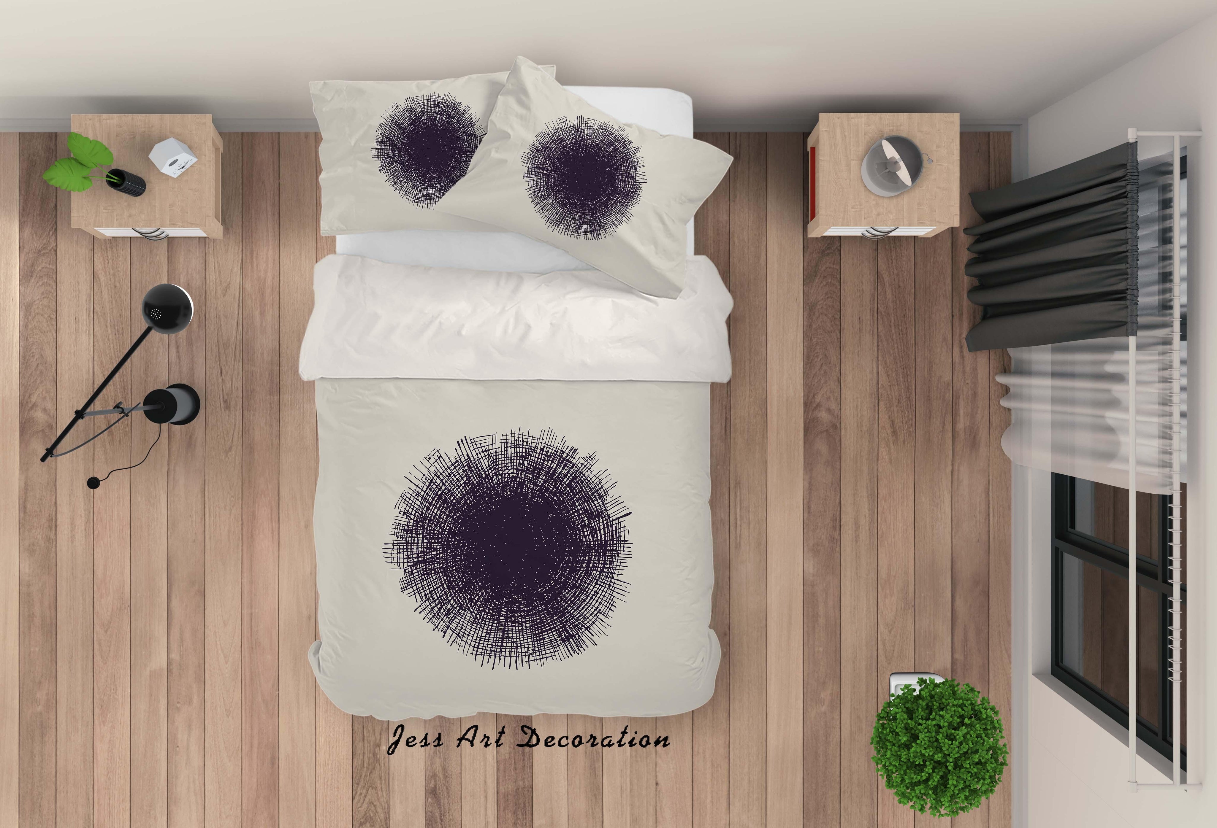 3D White Black Circle Quilt Cover Set Bedding Set Pillowcases 41- Jess Art Decoration