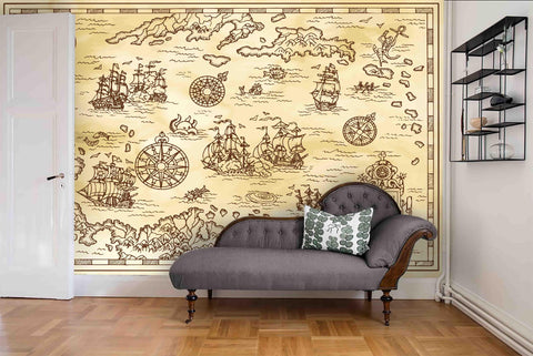 3D Vintage Navigation Sea Map Wall Mural Wallpaper 30- Jess Art Decoration