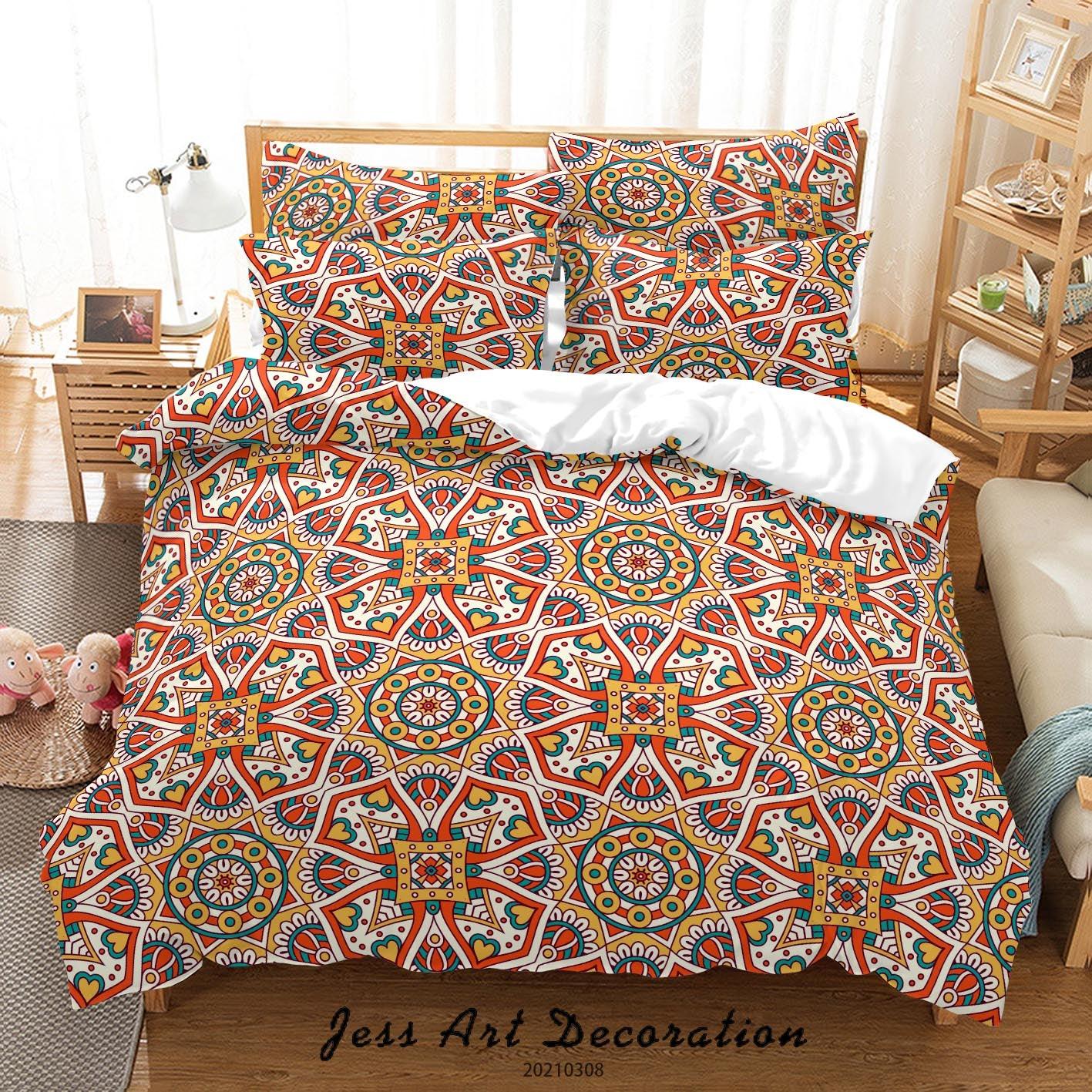 3D Abstract Color Floral Quilt Cover Set Bedding Set Duvet Cover Pillowcases 23- Jess Art Decoration
